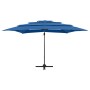 Sombrilla de 4 niveles con poste de aluminio azul 250x250 cm de vidaXL, Sombrillas - Ref: Foro24-313827, Precio: 195,52 €, De...
