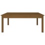 Mesa de centro madera maciza de pino marrón miel 100x100x40 cm