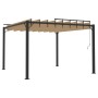 Gazebo with taupe fabric and aluminum slatted roof 3x3 m by vidaXL, Tents and gazebos - Ref: Foro24-313925, Price: 584,67 €, ...