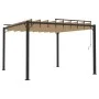 Gazebo with taupe fabric and aluminum slatted roof 3x3 m by vidaXL, Tents and gazebos - Ref: Foro24-313925, Price: 573,41 €, ...