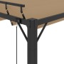 Gazebo with taupe fabric and aluminum slatted roof 3x3 m by vidaXL, Tents and gazebos - Ref: Foro24-313925, Price: 584,67 €, ...