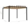 Cenador con techo de lamas tela taupé y aluminio 3x3 m de vidaXL, Carpas y cenadores - Ref: Foro24-313925, Precio: 573,93 €, ...
