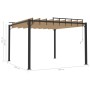 Gazebo with taupe fabric and aluminum slatted roof 3x3 m by vidaXL, Tents and gazebos - Ref: Foro24-313925, Price: 584,67 €, ...