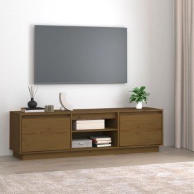 Mueble de TV madera maciza de pino marrón miel 140x35x40 cm Mueble de TV madera maciza de pino marrón miel 140x35x40 cm