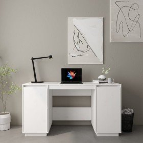 Escritorio madera maciza de pino blanco 140x50x75 cm Escritorio madera maciza de pino blanco 140x50x75 cm