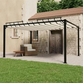 Gazebo with cream fabric and aluminum slatted roof 3x4 m by vidaXL, Tents and gazebos - Ref: Foro24-313927, Price: 649,30 €, ...