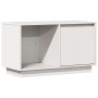 Mueble para TV de madera maciza de pino blanco 74x35x44 cm