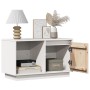 Mueble para TV de madera maciza de pino blanco 74x35x44 cm