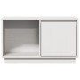 Mueble para TV de madera maciza de pino blanco 74x35x44 cm