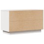 Mueble para TV de madera maciza de pino blanco 74x35x44 cm