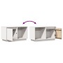Mueble para TV de madera maciza de pino blanco 74x35x44 cm