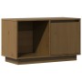 Mueble de TV madera maciza de pino marrón miel 74x35x44 cm en Muebles TV | Comprar online en Foro24