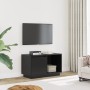 Mueble de TV de madera maciza de pino negro 74x35x44 cm