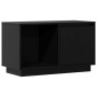 Mueble de TV de madera maciza de pino negro 74x35x44 cm