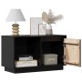 Mueble de TV de madera maciza de pino negro 74x35x44 cm