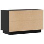 Mueble de TV de madera maciza de pino negro 74x35x44 cm