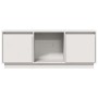 Mueble para TV de madera maciza de pino blanco 110,5x35x44 cm