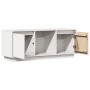 Mueble para TV de madera maciza de pino blanco 110,5x35x44 cm