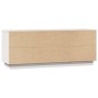 Mueble para TV de madera maciza de pino blanco 110,5x35x44 cm