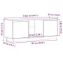 Mueble para TV de madera maciza de pino blanco 110,5x35x44 cm
