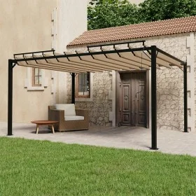 Gazebo with taupe fabric slat roof and aluminum 3x4 m by vidaXL, Tents and gazebos - Ref: Foro24-313928, Price: 663,25 €, Dis...