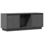 Mueble para TV de madera maciza de pino gris 110,5x35x44 cm