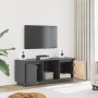 Mueble para TV de madera maciza de pino gris 110,5x35x44 cm
