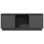 Mueble para TV de madera maciza de pino gris 110,5x35x44 cm