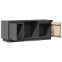 Mueble para TV de madera maciza de pino gris 110,5x35x44 cm