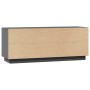 Mueble para TV de madera maciza de pino gris 110,5x35x44 cm