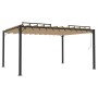 Gazebo with taupe fabric slat roof and aluminum 3x4 m by vidaXL, Tents and gazebos - Ref: Foro24-313928, Price: 645,44 €, Dis...