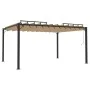 Gazebo with taupe fabric slat roof and aluminum 3x4 m by vidaXL, Tents and gazebos - Ref: Foro24-313928, Price: 663,25 €, Dis...