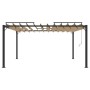 Gazebo with taupe fabric slat roof and aluminum 3x4 m by vidaXL, Tents and gazebos - Ref: Foro24-313928, Price: 645,44 €, Dis...