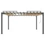 Gazebo with taupe fabric slat roof and aluminum 3x4 m by vidaXL, Tents and gazebos - Ref: Foro24-313928, Price: 663,25 €, Dis...