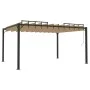 Gazebo with taupe fabric slat roof and aluminum 3x4 m by vidaXL, Tents and gazebos - Ref: Foro24-313928, Price: 663,25 €, Dis...