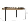 Gazebo with taupe fabric slat roof and aluminum 3x4 m by vidaXL, Tents and gazebos - Ref: Foro24-313928, Price: 645,44 €, Dis...