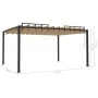 Gazebo with taupe fabric slat roof and aluminum 3x4 m by vidaXL, Tents and gazebos - Ref: Foro24-313928, Price: 663,25 €, Dis...