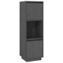 Aparador alto de madera maciza de pino gris 38x35x117 cm