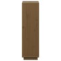 Aparador alto madera maciza de pino marrón miel 110,5x35x117 cm