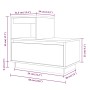 Mesita de noche madera maciza de pino 60x34x51 cm