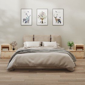Mesitas de noche 2 uds madera maciza de pino 60x34x51 cm Mesitas de noche 2 uds madera maciza de pino 60x34x51 cm