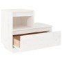 Mesita de noche madera maciza de pino blanco 60x34x51 cm