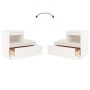 Mesita de noche madera maciza de pino blanco 60x34x51 cm
