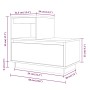 Mesita de noche madera maciza de pino blanco 60x34x51 cm