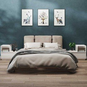 Mesitas de noche 2 uds madera maciza de pino blanco 60x34x51 cm Mesitas de noche 2 uds madera maciza de pino blanco 60x34x51 cm