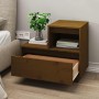 Mesitas de noche 2 uds madera de pino marrón miel 60x34x51 cm