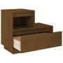 Mesitas de noche 2 uds madera de pino marrón miel 60x34x51 cm