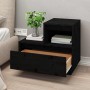 Mesitas de noche 2 uds madera maciza de pino negro 60x34x51 cm
