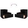 Mesitas de noche 2 uds madera maciza de pino negro 60x34x51 cm