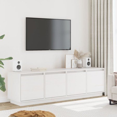 Mueble de TV madera maciza de pino blanco 156x37x45 cm en Muebles TV | Comprar online en Foro24